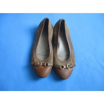 Attilio Giusti Leombruni Brown Cognac Camel Woven Slip On Ballet Flats Size Eu