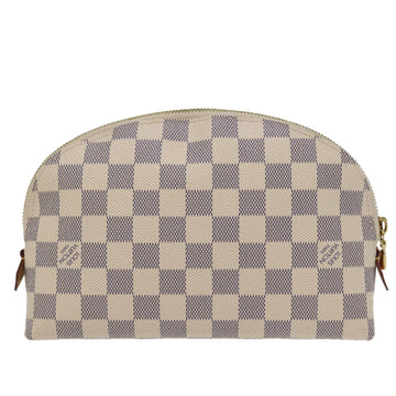 LOUIS VUITTON Damier Azur Pochette Cosmetic GM Pouch N23346 LV Auth 76901