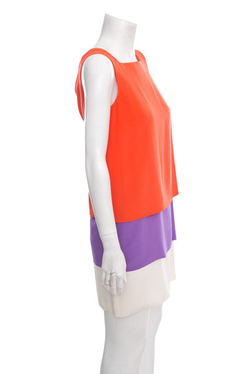 Gucci Coral Color Block Sleeveless Dress SZ 38