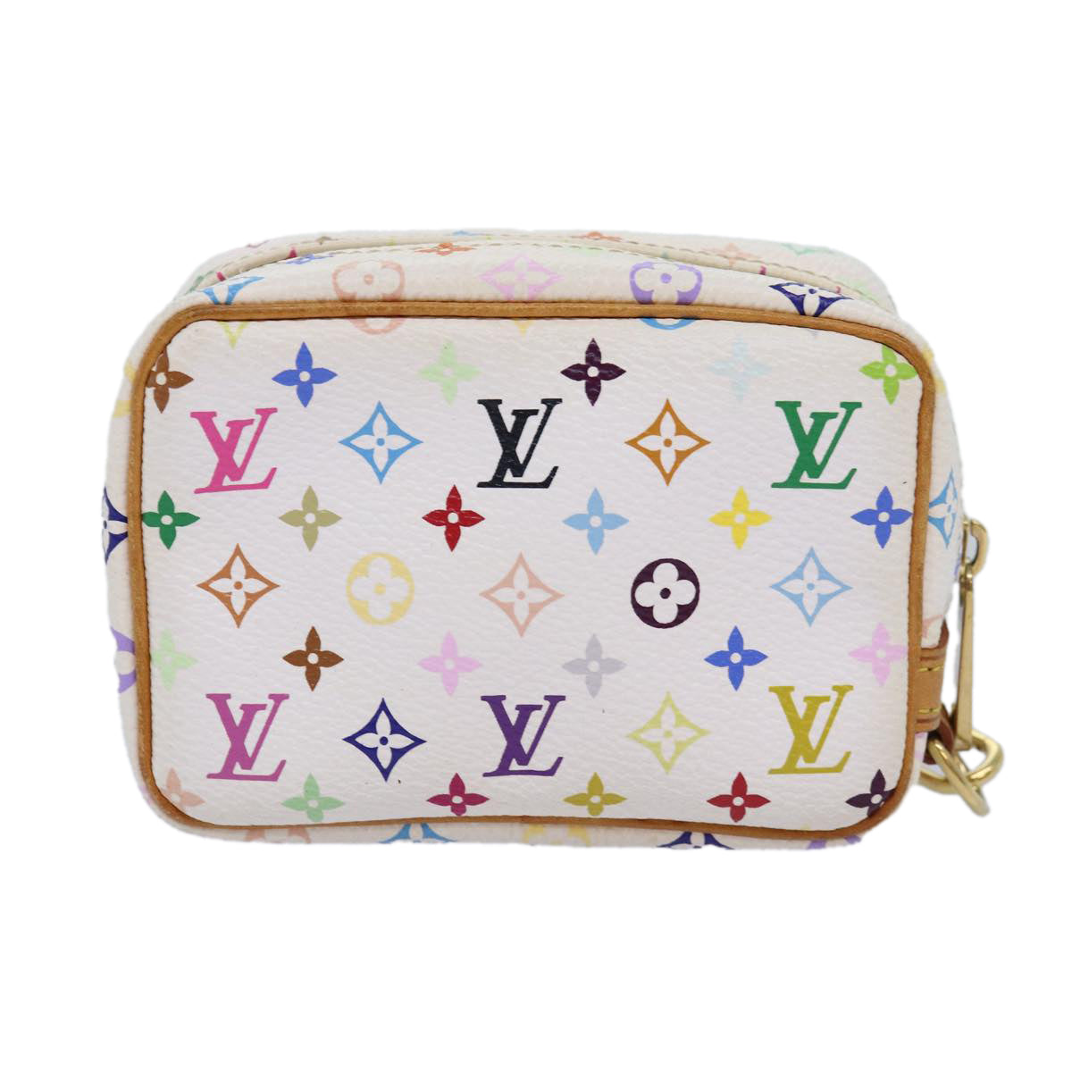LOUIS VUITTON Monogram Multicolor Trousse Wapity Pouch White M58033 Auth 77056