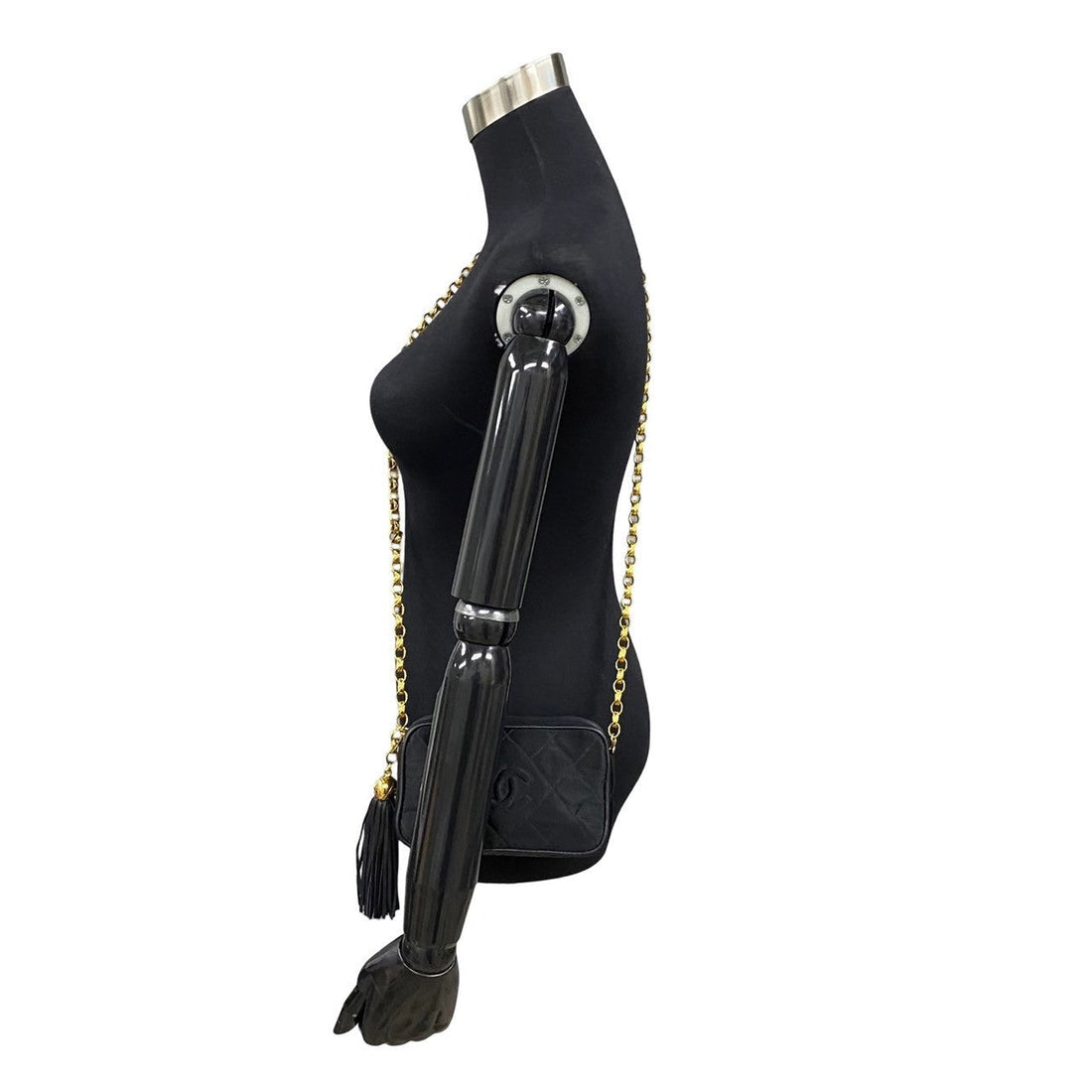 Chanel CC Quilted Satin Fringe Mini Bag Canvas Crossbody Bag in Excellent condition