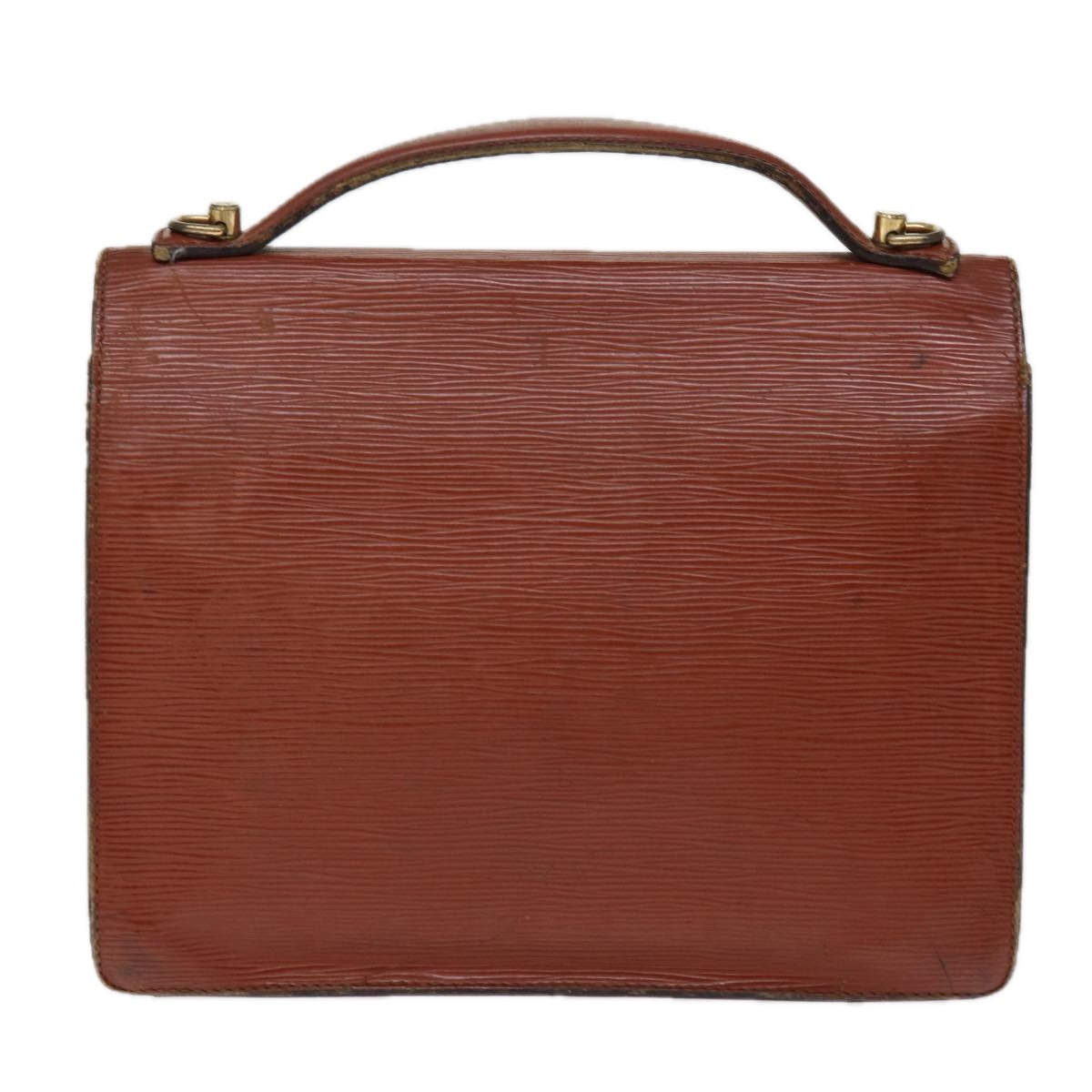 LOUIS VUITTON Epi Monceau Hand Bag Brown M52123 LV Auth 77148