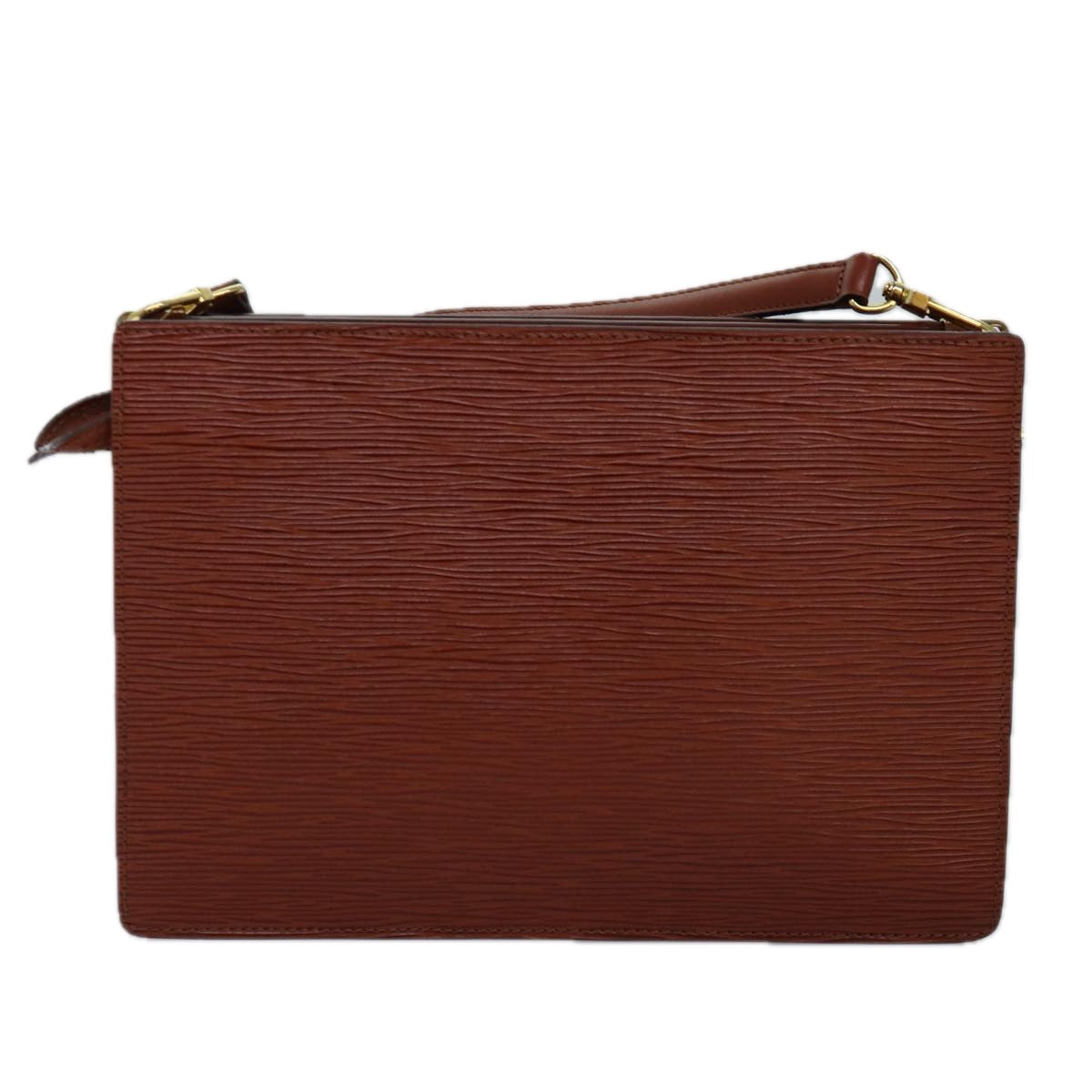 LOUIS VUITTON Epi Angian Clutch Bag Brown M52113 LV Auth 77265