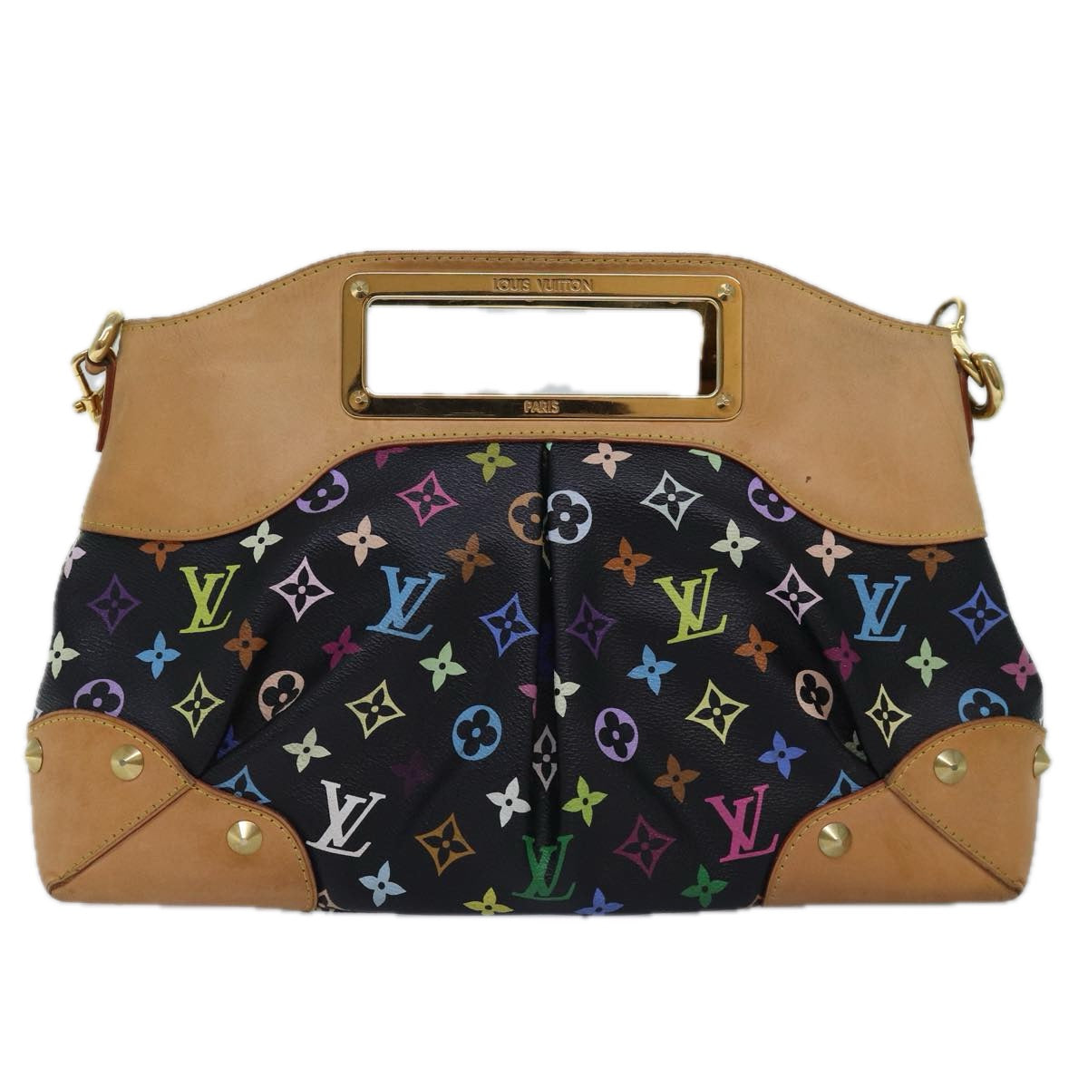 LOUIS VUITTON Monogram Multicolor Judy MM Bag 2Way Black M40256 LV Auth 77521