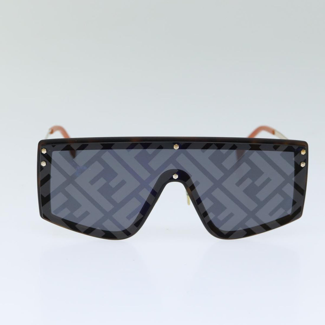 FENDI Zucca Canvas Sunglasses Black Auth 77748