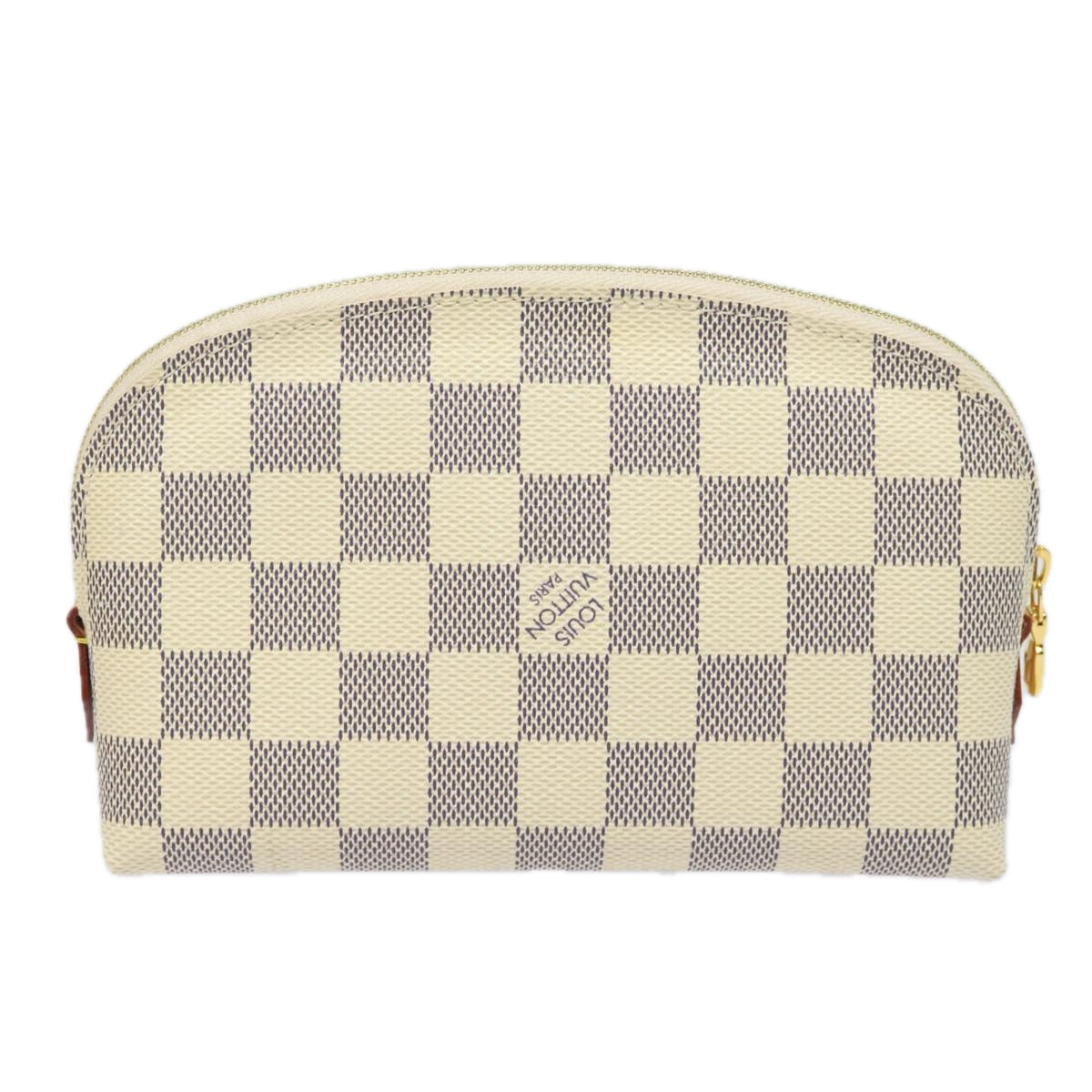 LOUIS VUITTON Damier Azur Pochette Cosmetic PM Pouch N60024 LV Auth 77924A