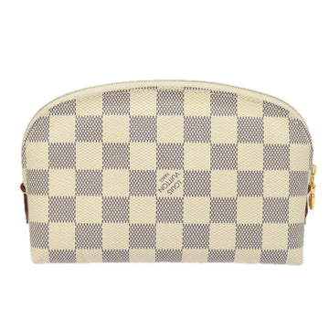 LOUIS VUITTON Damier Azur Pochette Cosmetic PM Pouch N60024 LV Auth 77924A