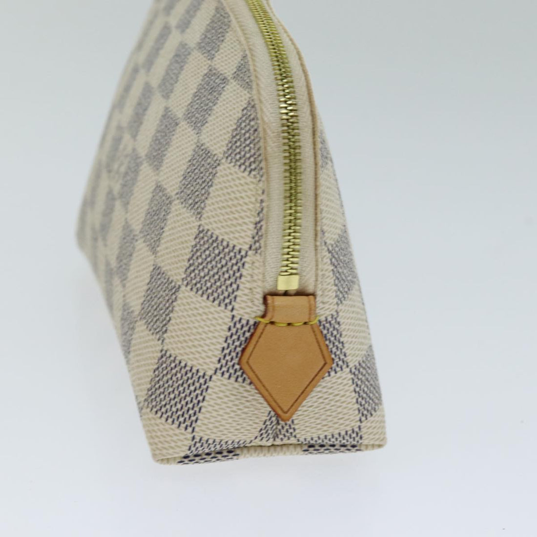 LOUIS VUITTON Damier Azur Pochette Cosmetic PM Pouch N60024 LV Auth 77934