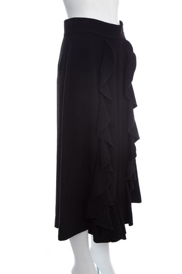 Alexis Black Ruffle Down Front Wide Leg Pants SZ M