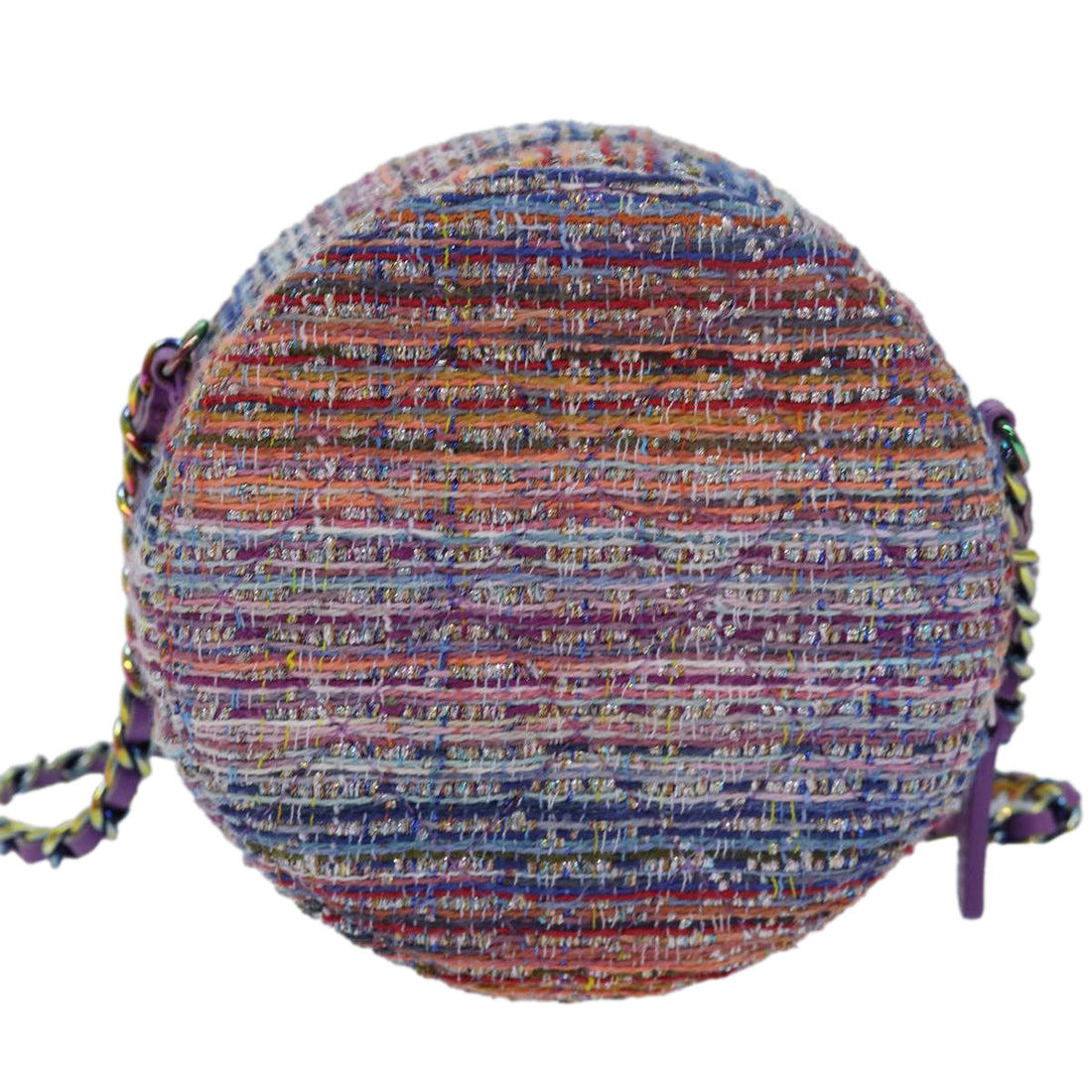 CHANEL Matelasse Chain Shoulder Bag Tweed Rainbow CC Auth 78364S