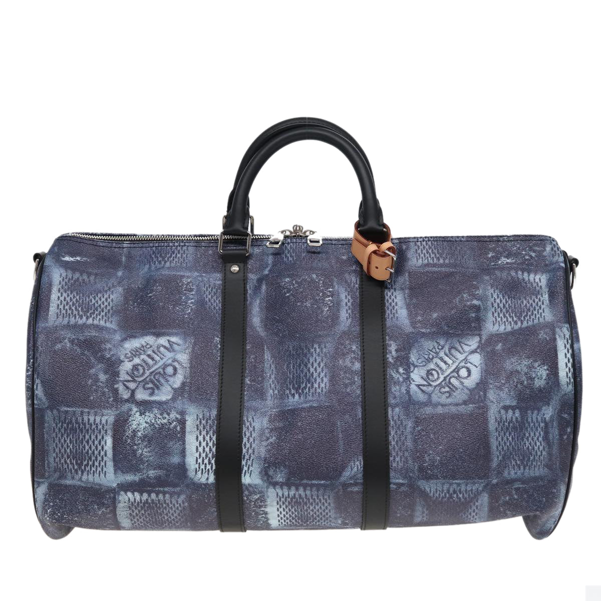 LOUIS VUITTON Damier Salt Keepall Bandouliere 50 Bag Blue N50059 LV Auth 78375S