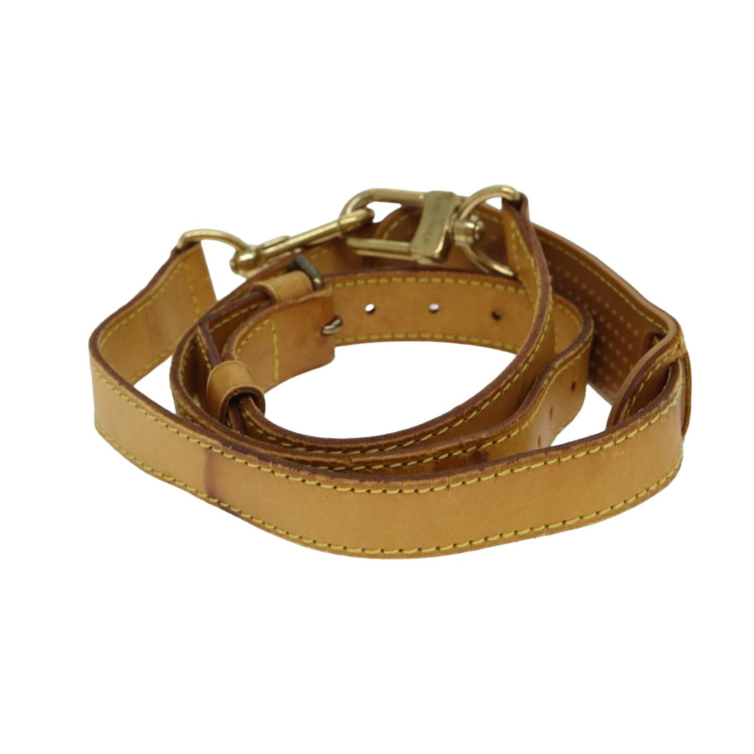 LOUIS VUITTON Adjustable Shoulder Strap Leather 36.6"-44.1" Beige Auth 78917