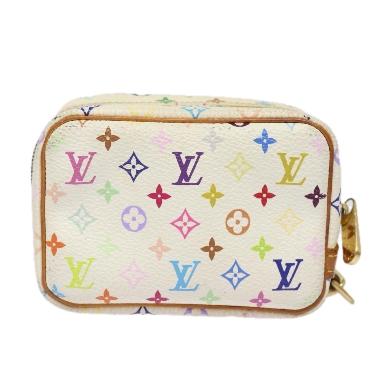 LOUIS VUITTON Monogram Multicolor Trousse Wapity Pouch White M58033 Auth 79011