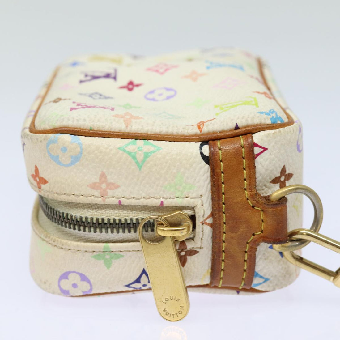 LOUIS VUITTON Monogram Multicolor Trousse Wapity Pouch White M58033 Auth 79011