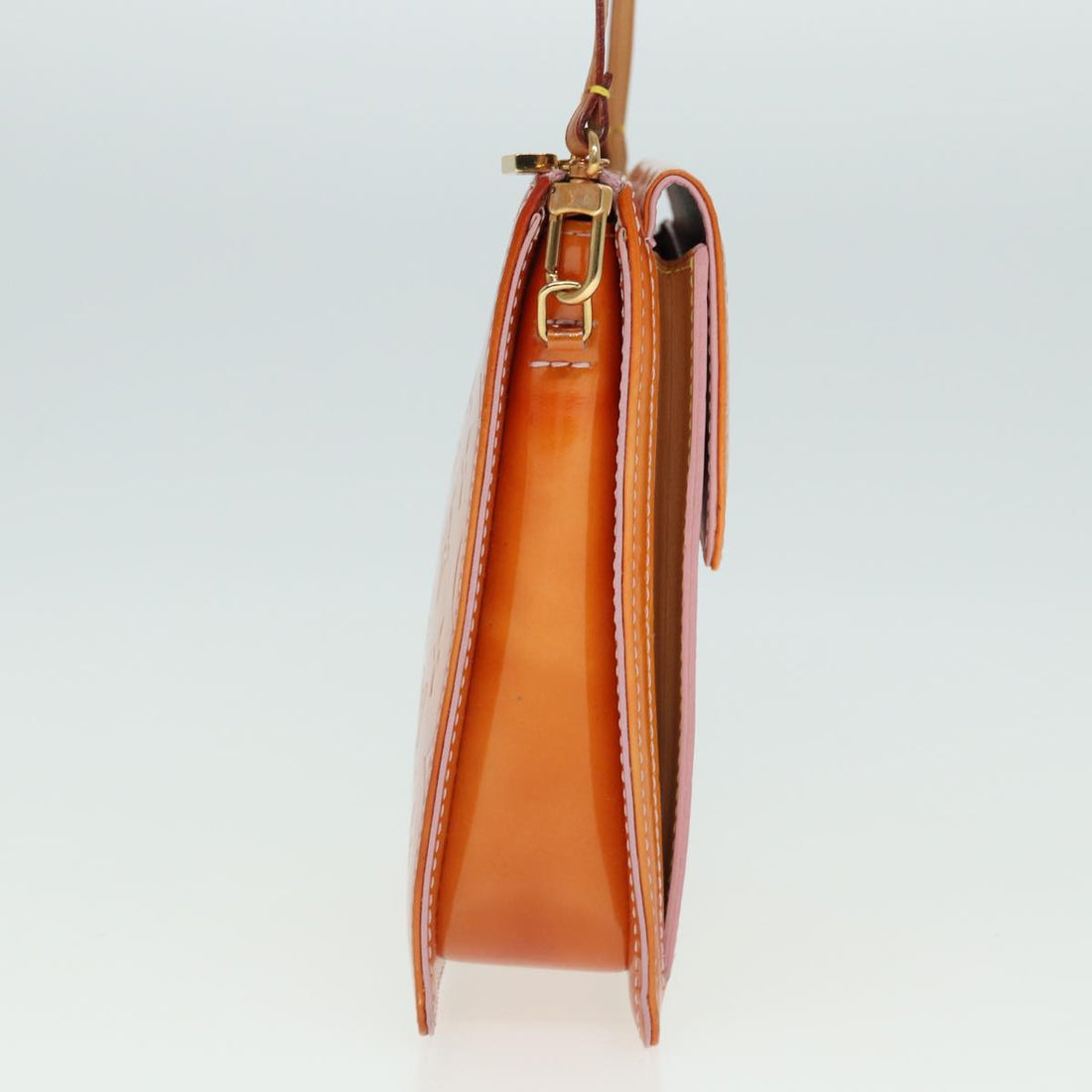 LOUIS VUITTON Monogram Vernis Motto Pouch Marshmallow Pink M91312 LV Auth 79032