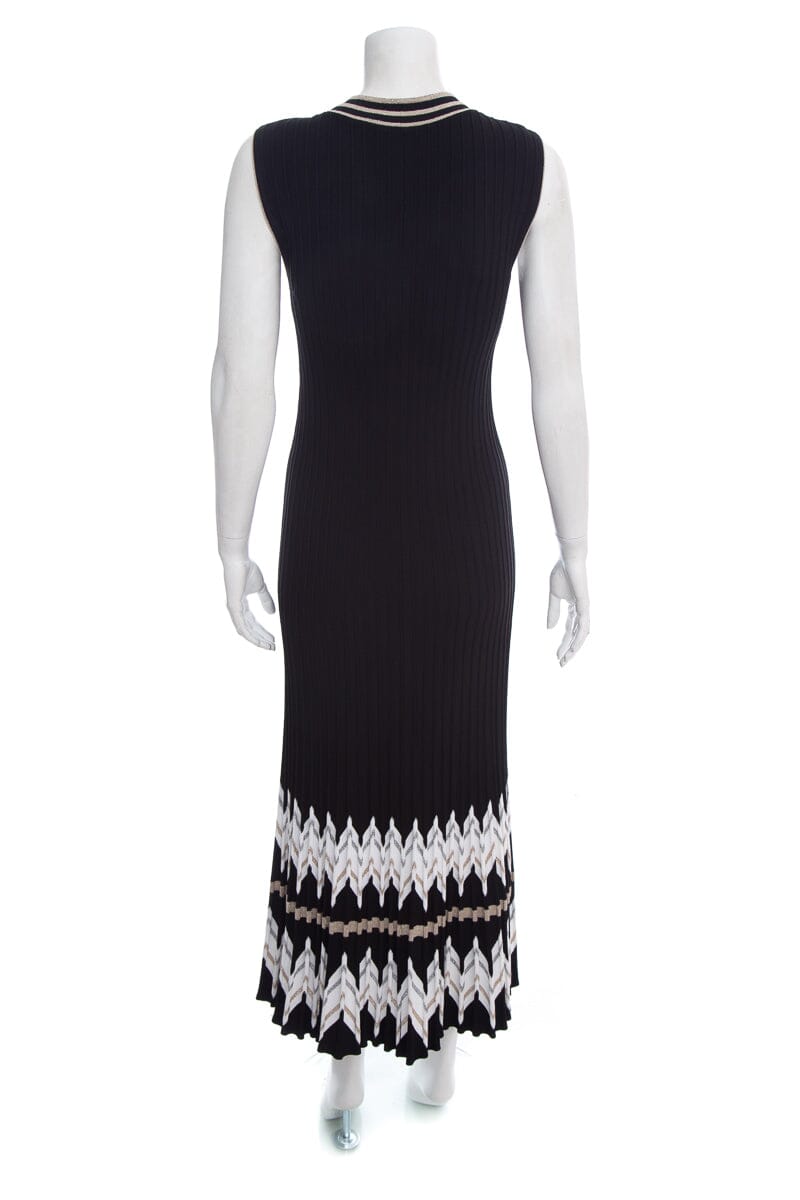 D. Exterior Black Knit Sleeveless V Neck Dress SZ S