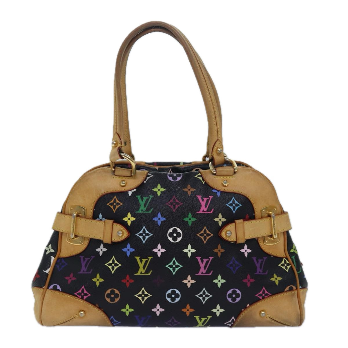 LOUIS VUITTON Monogram Multicolor Claudia Hand Bag Black M40194 LV Auth 79257