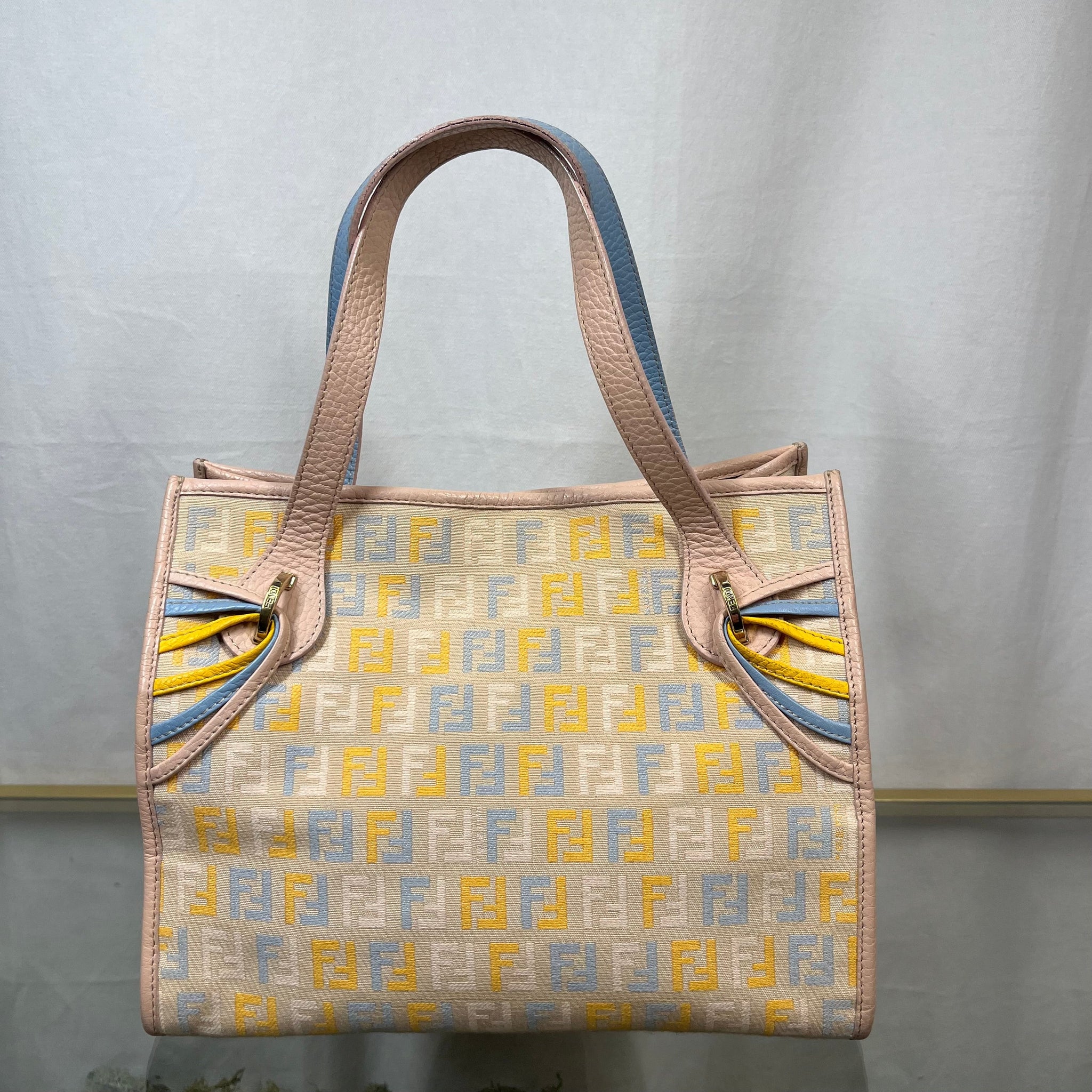 FENDI Zucchino Pastel Cipria Small Shopping Tote