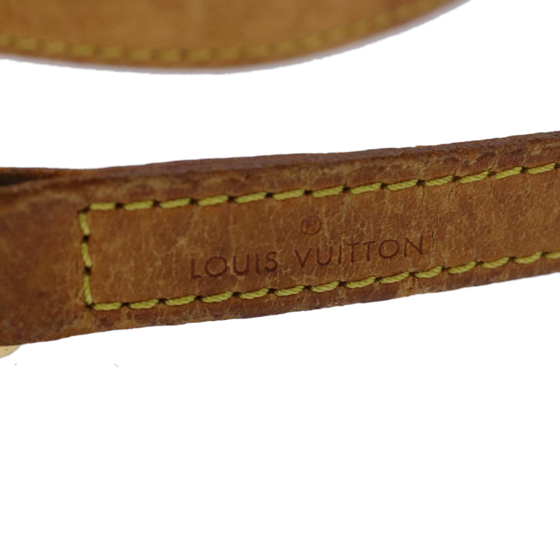 LOUIS VUITTON Shoulder Strap Leather 37.4" Beige LV Auth 79891