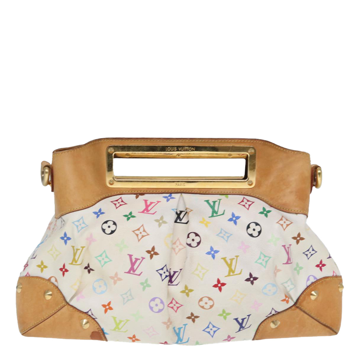 LOUIS VUITTON Monogram Multicolor Judy GM Shoulder Bag White M40253 Auth 79977