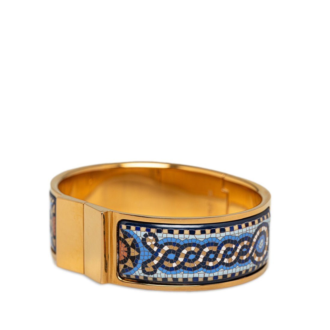 Gold Louis Vuitton Loquet Wide Enamel Bracelet