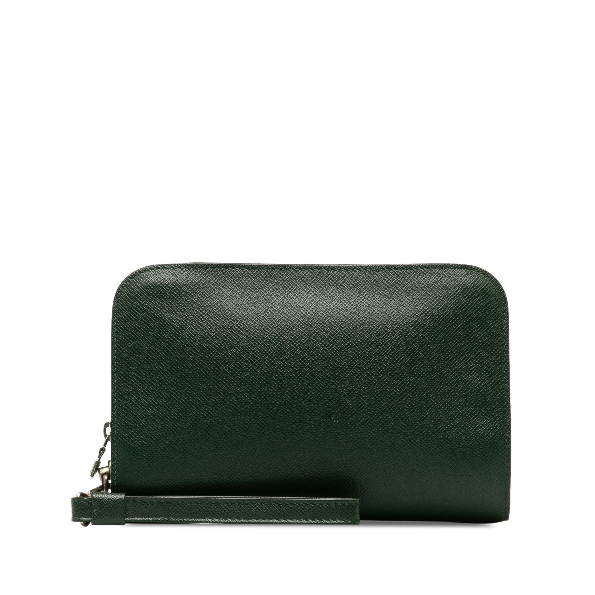 Green Louis Vuitton Taiga Baikal Clutch Bag