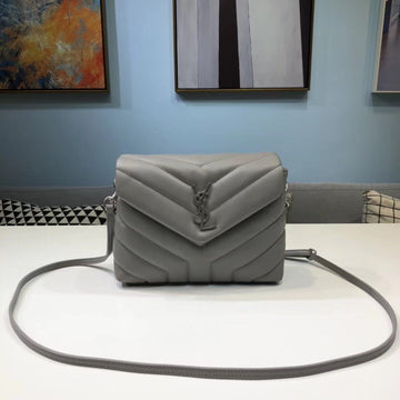 YSSL Loulou Mini Shoulder Bag Grey For Womtlm 7in/18cm YSL