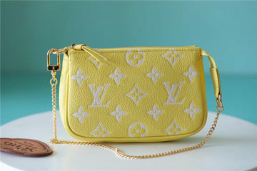 LV Mini Pochette Accessoires Monogram Empreinte Lemon Curd Yellow For Womtlm,  Shoulder And Crossbody Bags 15.5cm/6.1in LV M46129