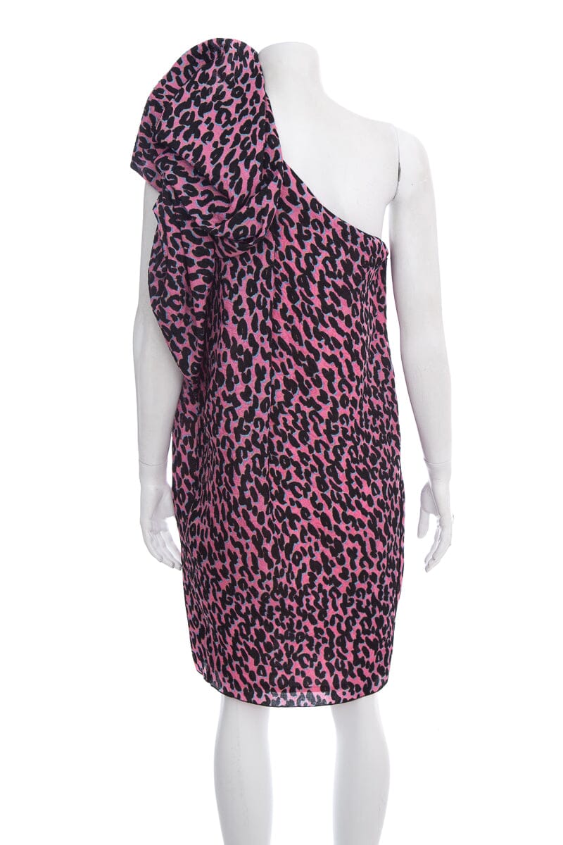 Lanvin Pink & Black Leopard Dress SZ 36