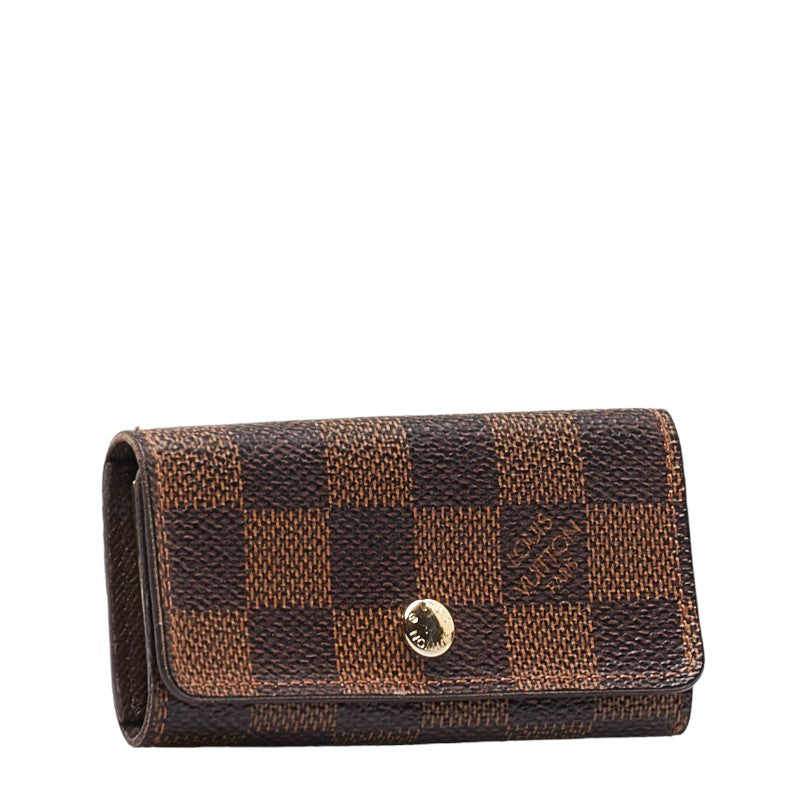 Louis Vuitton Damier Multicle 4 4 Series Keycase N62631 Brown PVC Leather  Louis Vuitton