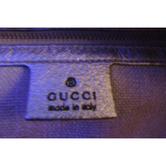 Gucci New Jackie Triangular Shaped Metallic Leather Hobo Bag W Wide Sherry Stripe