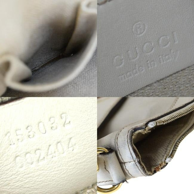 Gucci Shoulder Xl W Style Sherry Striped Strap White Leather Hobo Bag