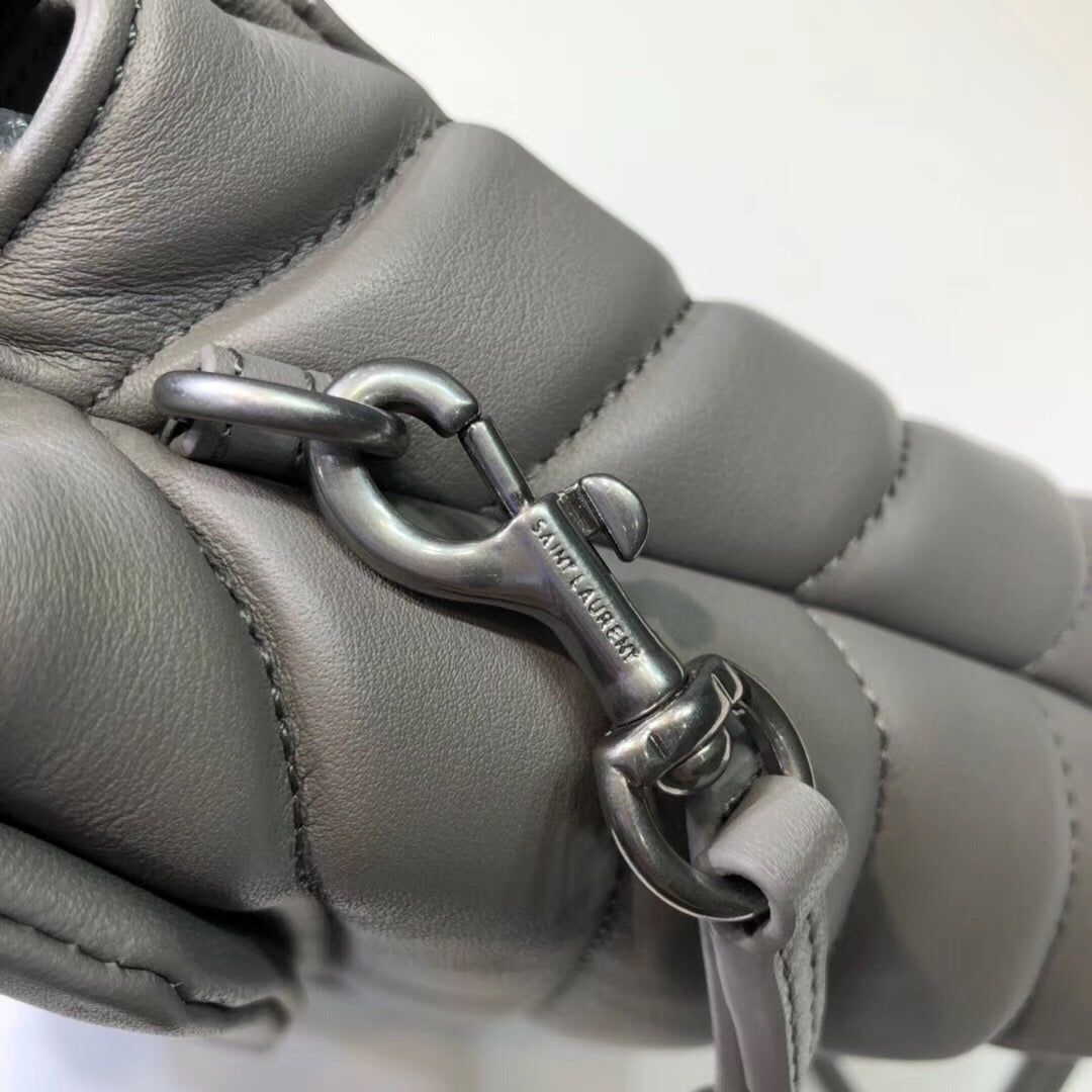YSSL Loulou Mini Shoulder Bag Grey For Womtlm 7in/18cm YSL