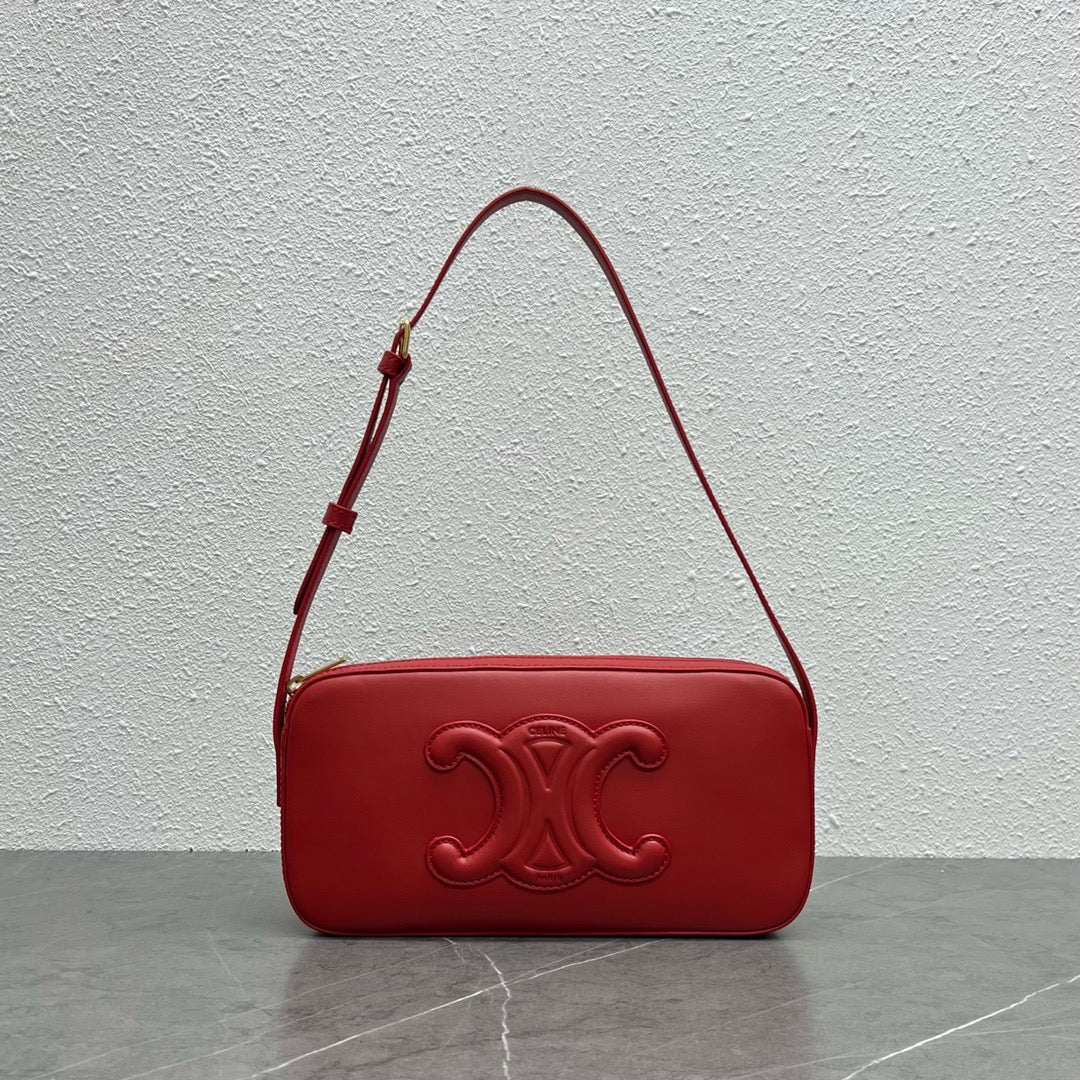 CE Camera Shoulder Bag Cuir Triomphe Red For Womtlm 10in/26cm