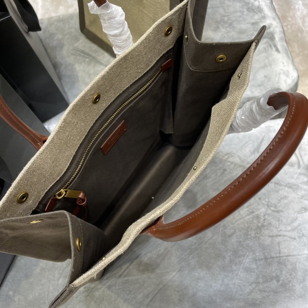 YSSL Rive Gauche North/South Tote Bag In Printed Lintlm For Womtlm 15.3in/39cm YSL 632539FAABR9083