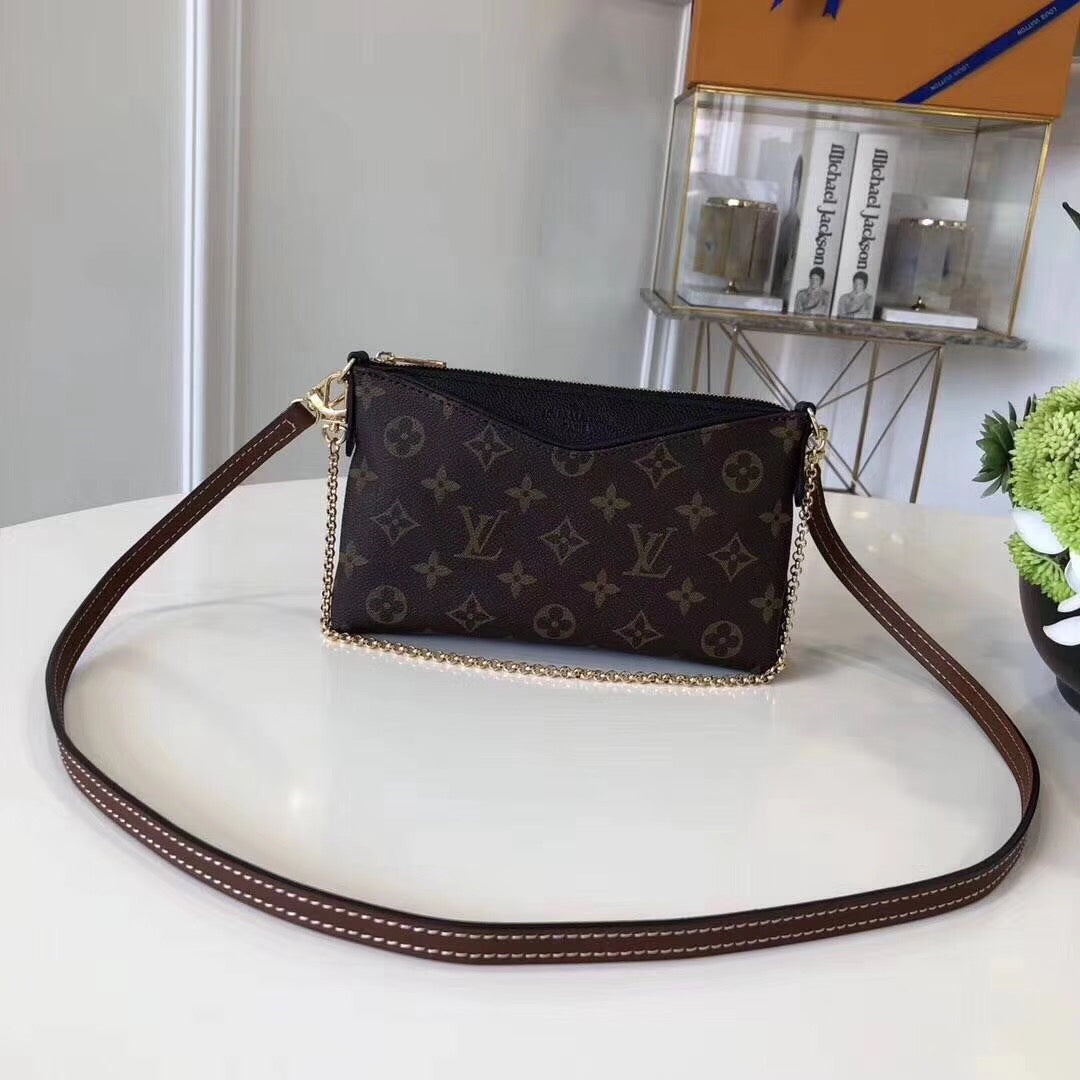 LV Pallas Clutch Monogram Canvas Black For Womtlm, WoHandbag, Shoulder And Crossbody Bags 8.3in/21cm LV M44058