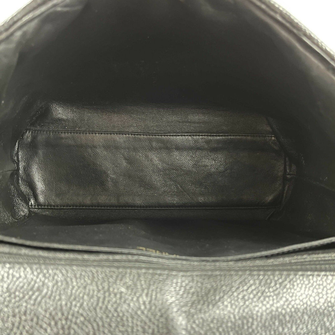 CHANEL Vintage Large Quilted CC Caviar Kelly Flap Bag - Top Handle