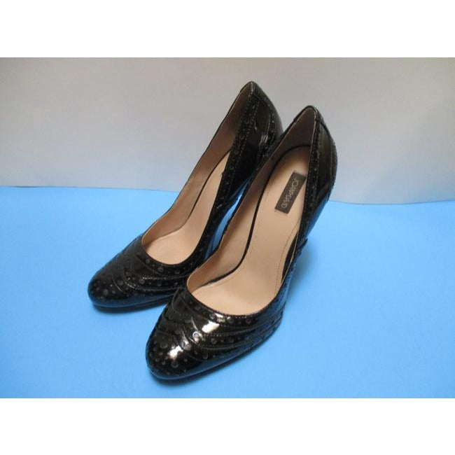 Joan And David Black Patent Almond Toe Pumps Size Us