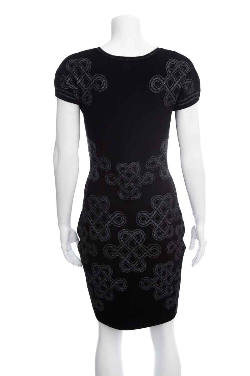 Diane Von Furstenberg Black Short Sleeve Mini Dress SZ M