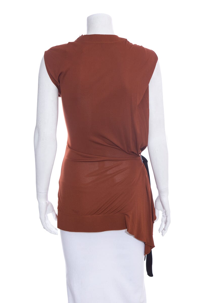 Louis Vuitton Burnt Orange Sleeveless Blouse SZ XS