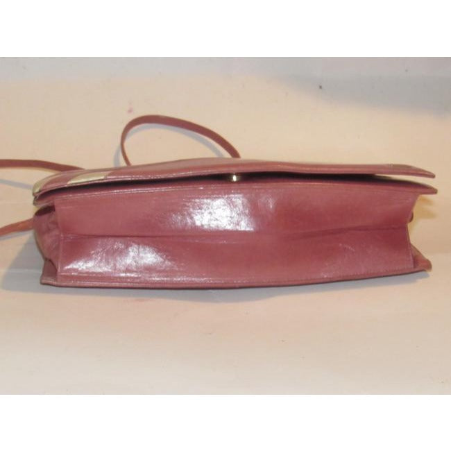 Bally Vintage Pursesdesigner Purses Pink Leather With White Striped Accents Shoulder Bag