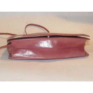 Bally Vintage Pursesdesigner Purses Pink Leather With White Striped Accents Shoulder Bag