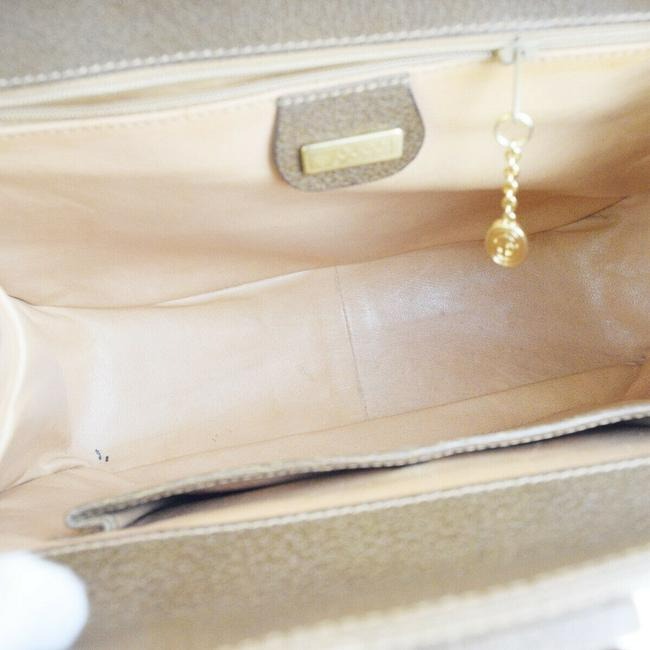 Gucci W Top Handle Purse Accent Brown Leatherbamboo And Shoulder Bag