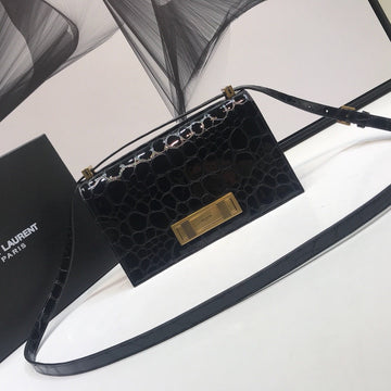 YSSL Cassandra Small Crossbody Bag With Stone Print Black For Womtlm 7.4in/19cm YSL