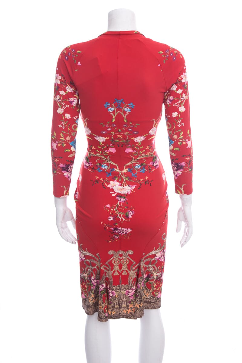 Roberto Cavalli Red Floral Dress SZ 38 NWT