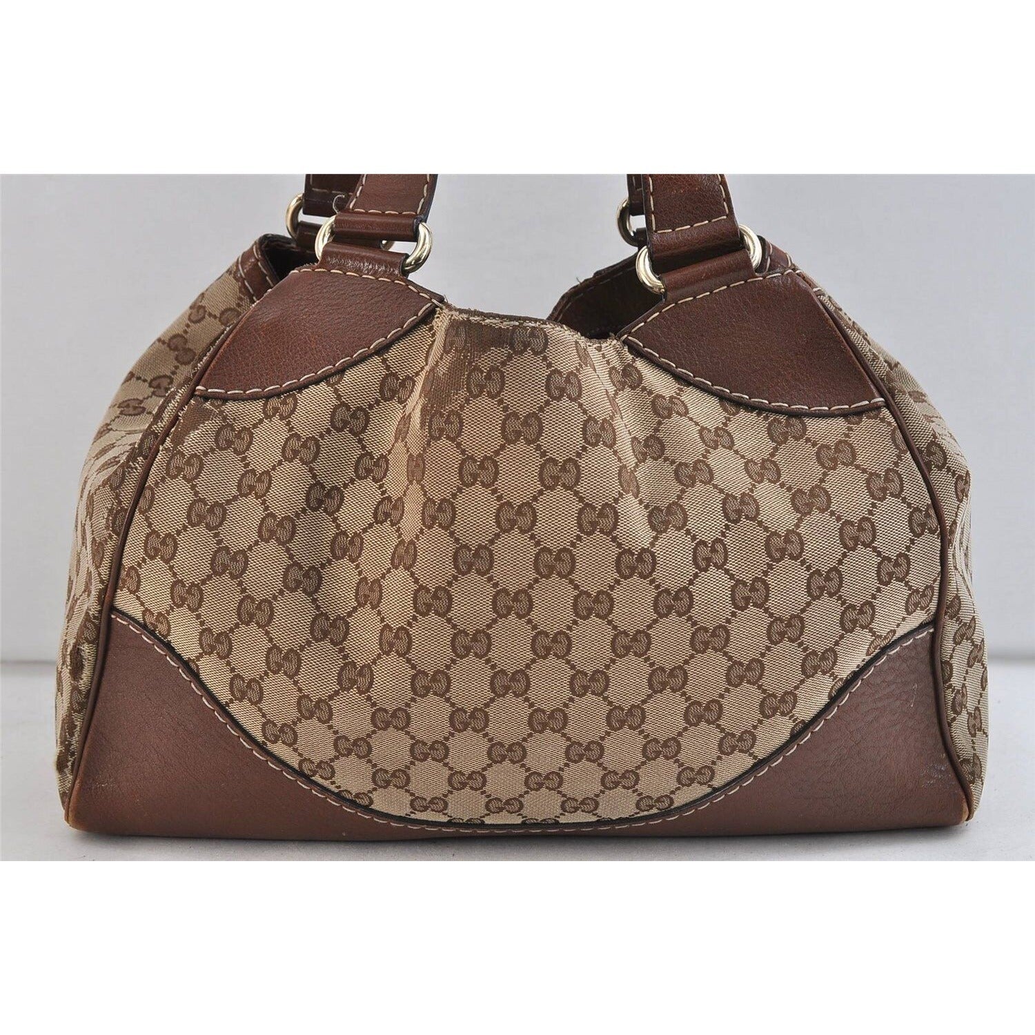 Gucci 'Charlotte' brown Guccissima XL satchel w chrome G