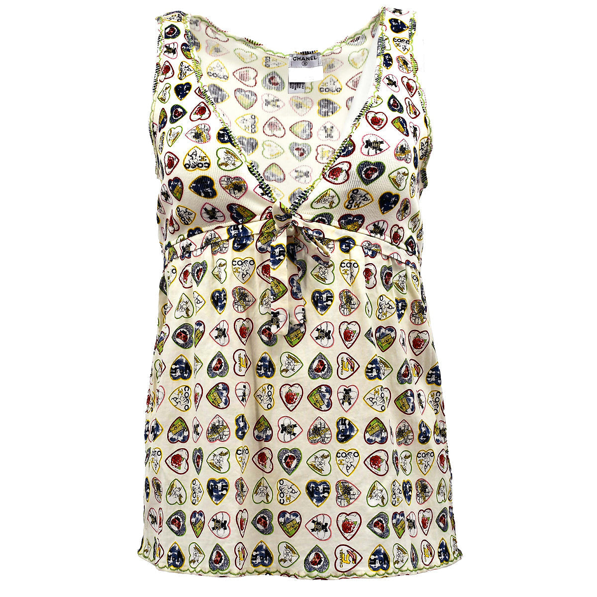 Chanel Valentine Sleeveless Tops Ivory 06P #38