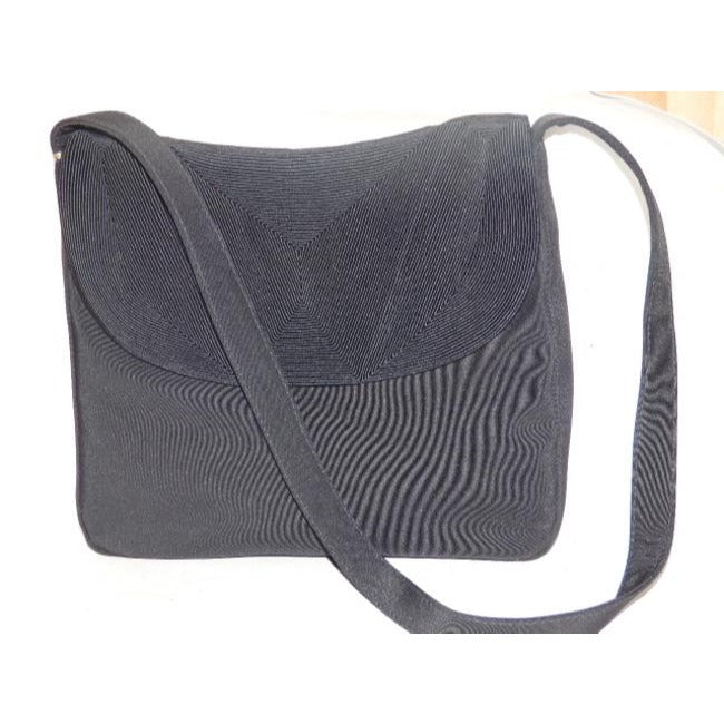 Silver Blue brand black corde fabric hobo shoulder bag
