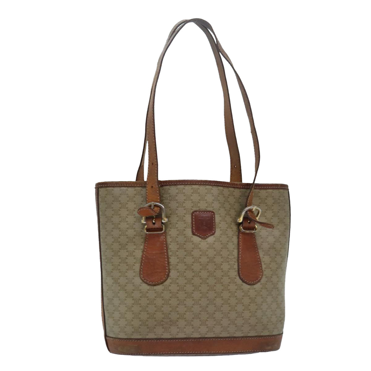 CELINE Macadam Canvas  Beige Auth 80067