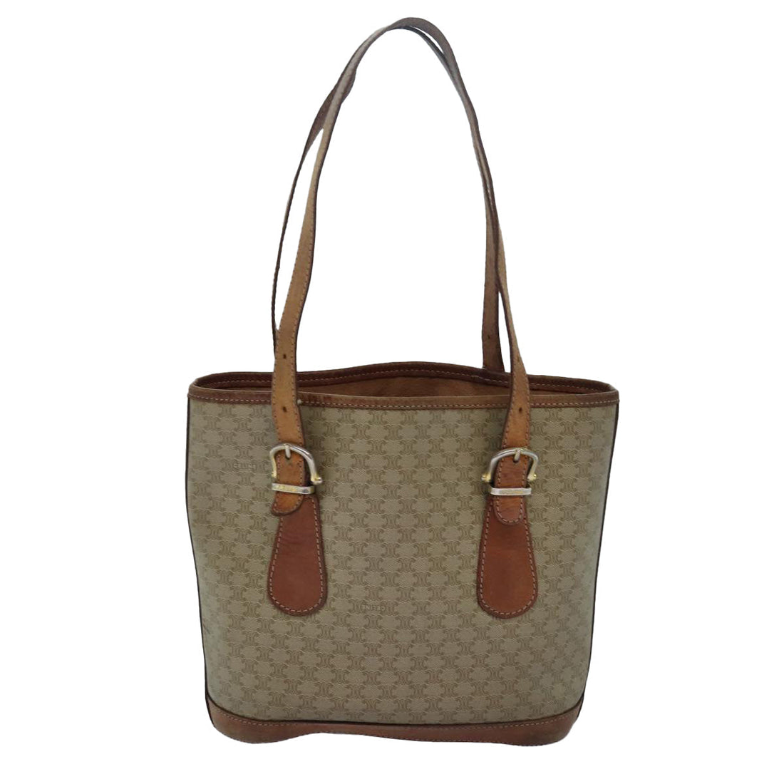 CELINE Macadam Canvas  Beige Auth 80067